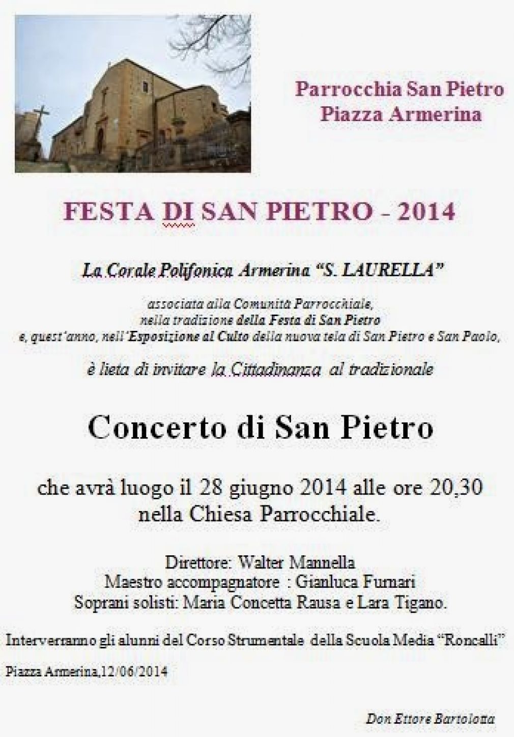 Domani festa a S. Pietro