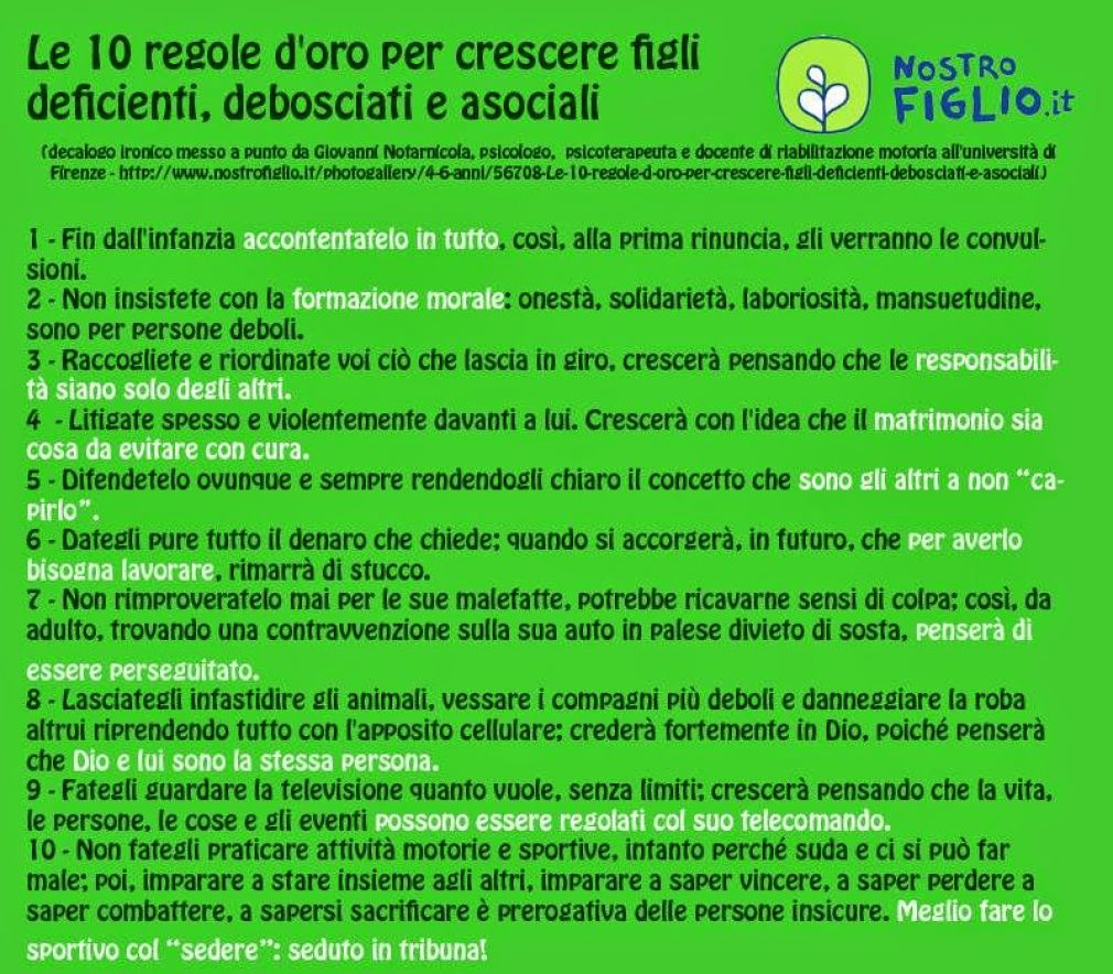 I NUOVI 10 COMANDAMENTI